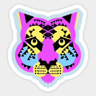 Tiger face, Neon Purple Sticker